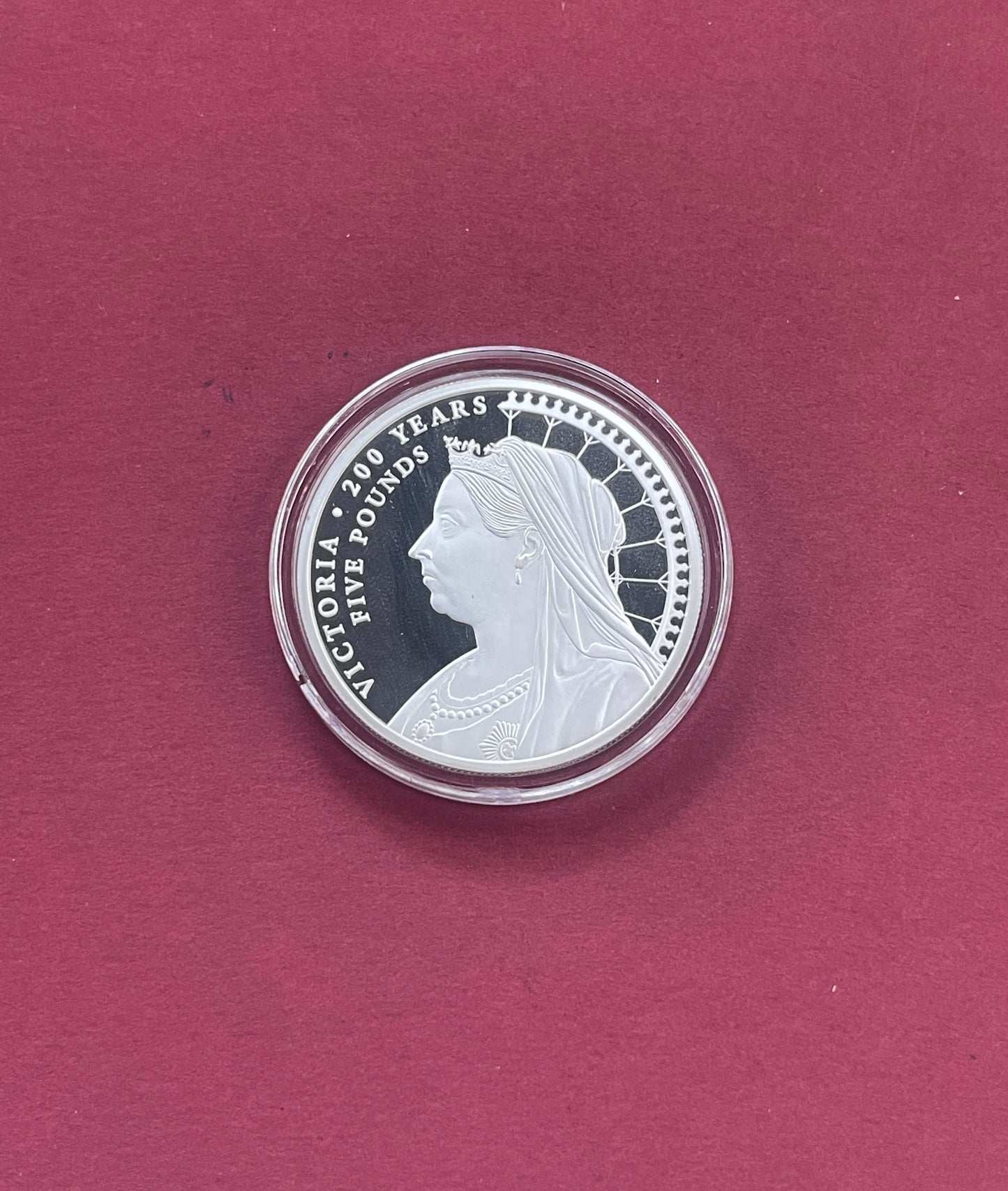 Elizabeth II,
Five Pound Set,
£5, Silver Plated 5 Coin Set,
200th Anniversary of Queen Victoria,
Alderney,
With COA,
2019 (B)
