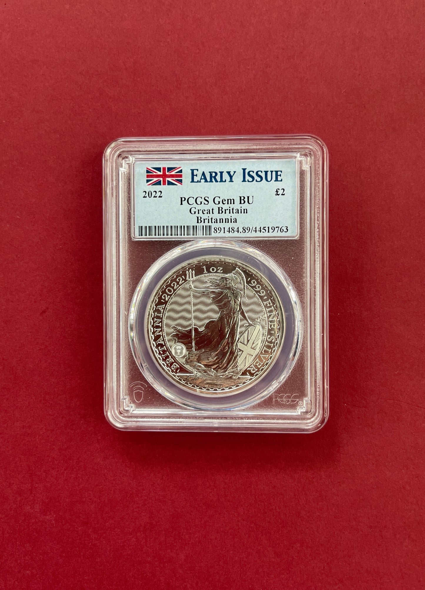 Elizabeth II,
Silver Britannia £2 1oz,
Silver Bullion,
Gem Uncirculated,
2022 (B)