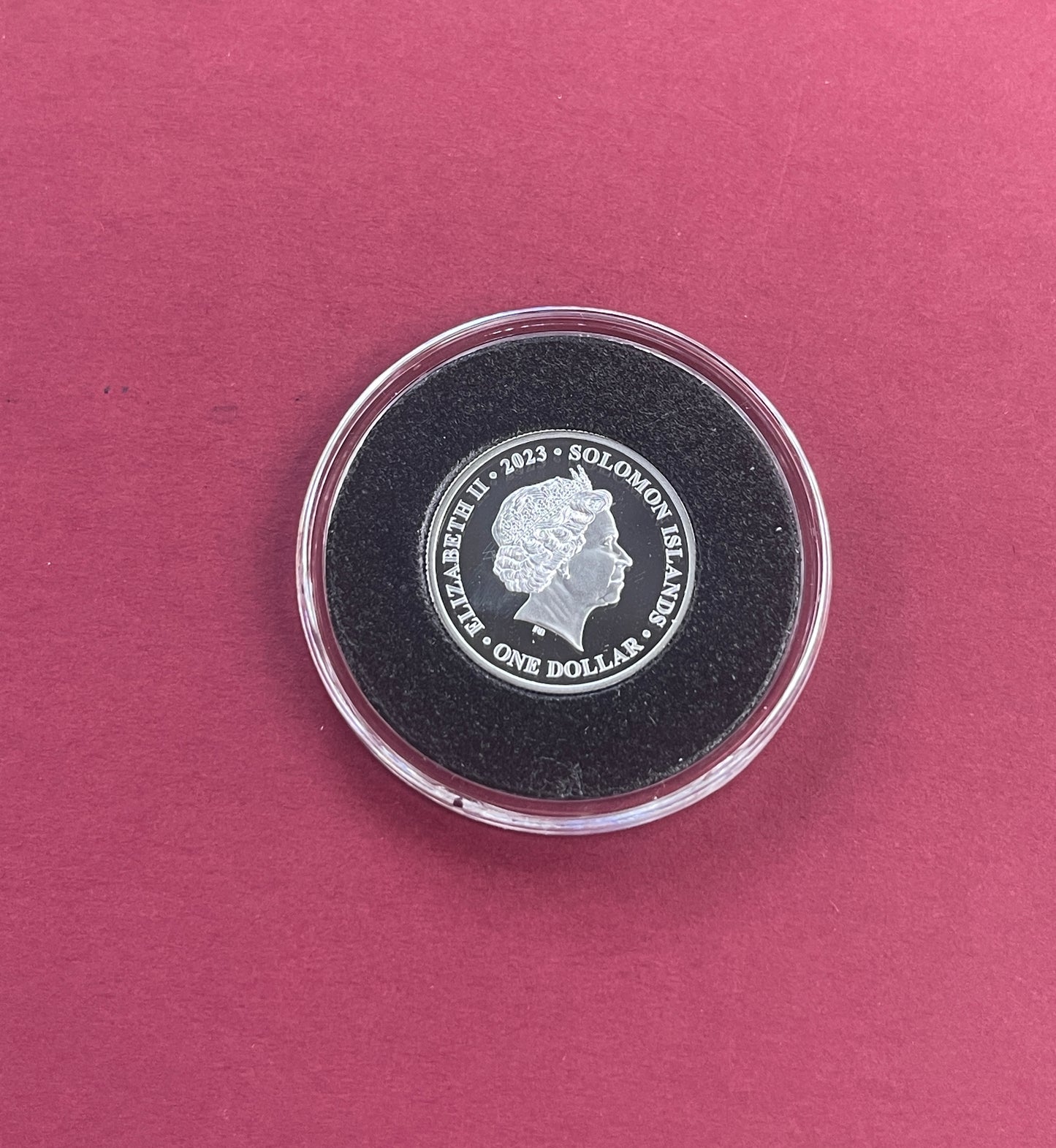 Elizabeth II,
Silver One Dollar, Five Dollar,
3 Coin Proof Set,
70th Anniversary of the Queens Coronation First Strike,
Solomon Islands,
With COA
2023 (B)