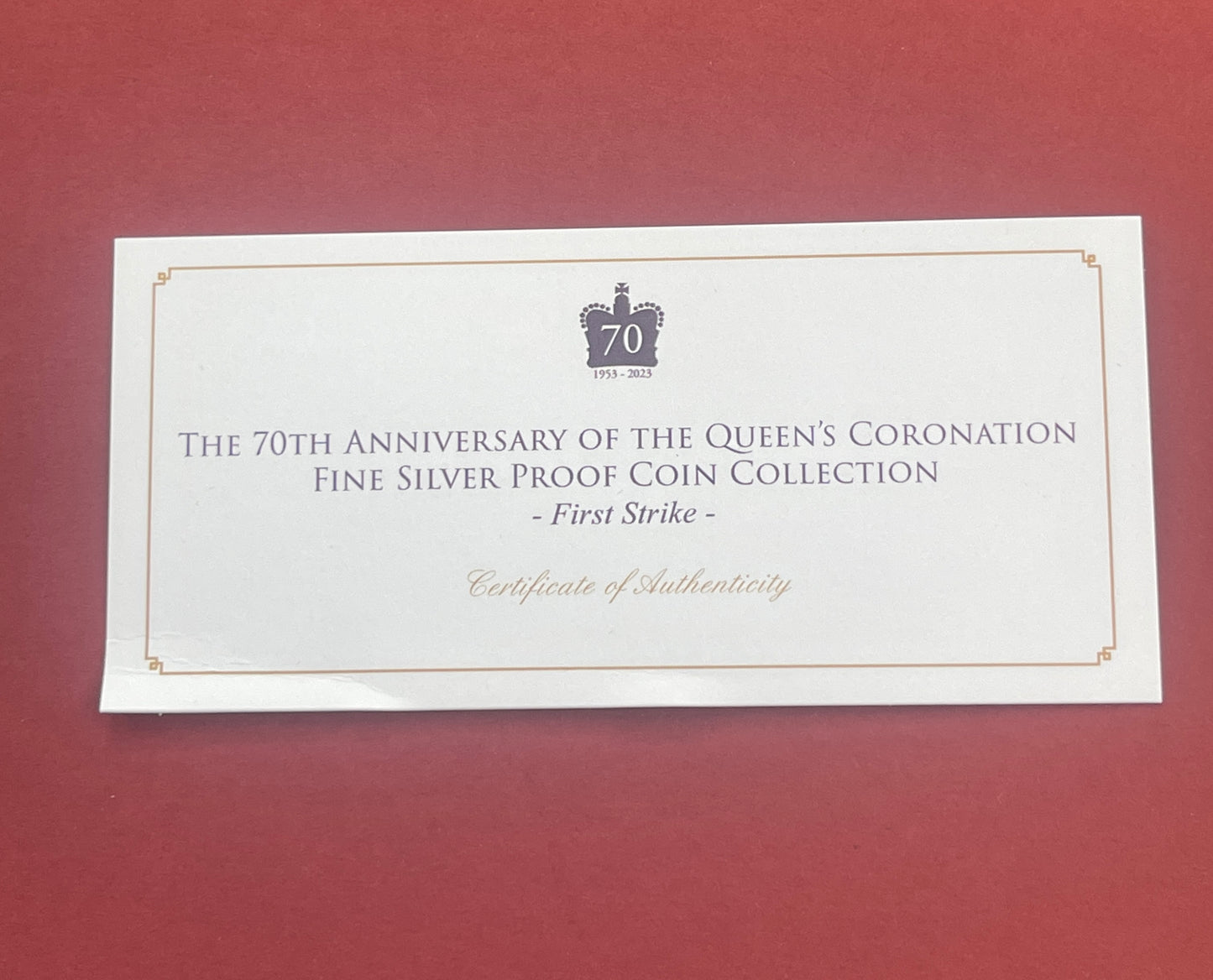 Elizabeth II,
Silver One Dollar, Five Dollar,
3 Coin Proof Set,
70th Anniversary of the Queens Coronation First Strike,
Solomon Islands,
With COA
2023 (B)