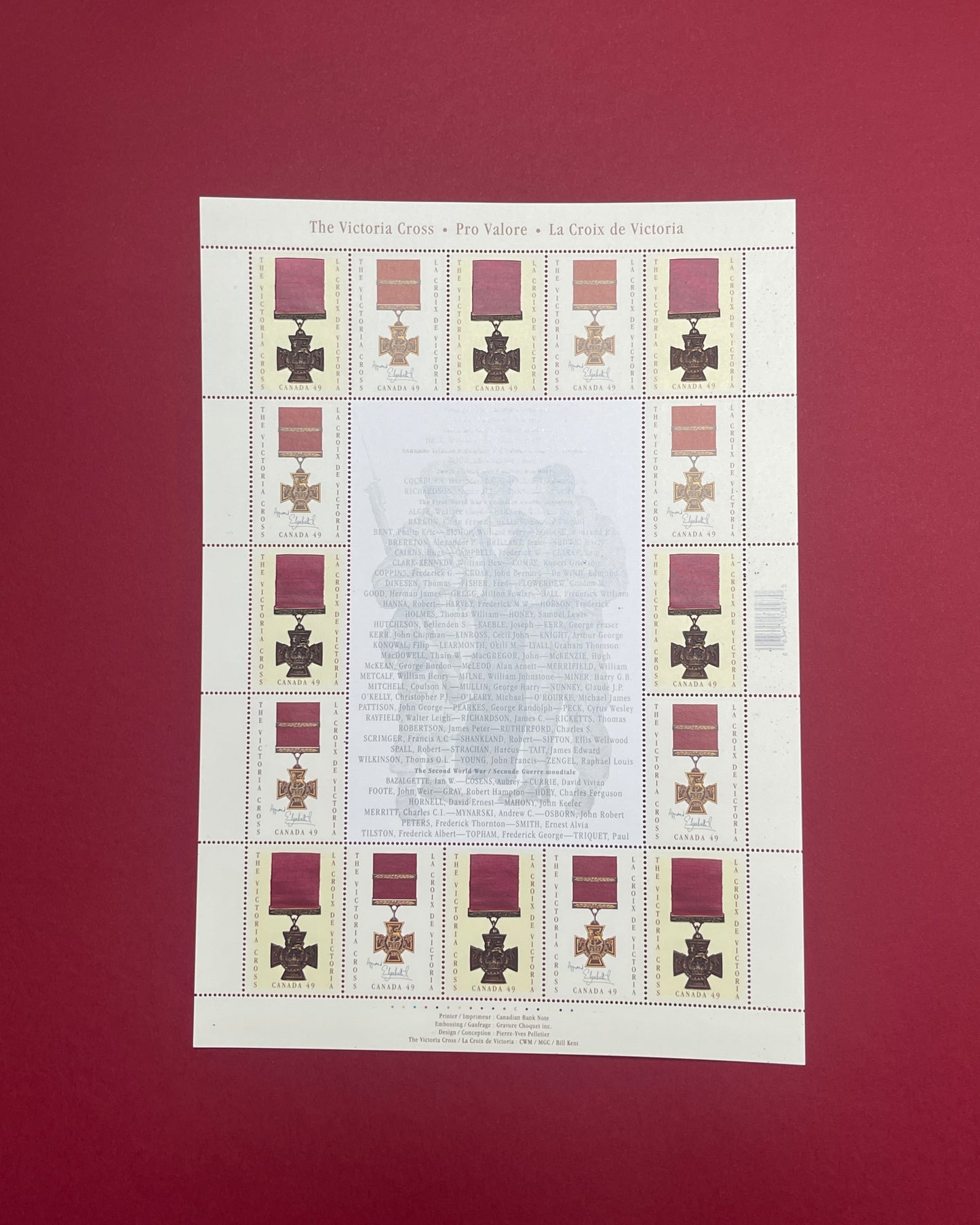 Canada,
Stamp Set,
The Victoria Cross Pro Valore,
16 Stamps,
2004