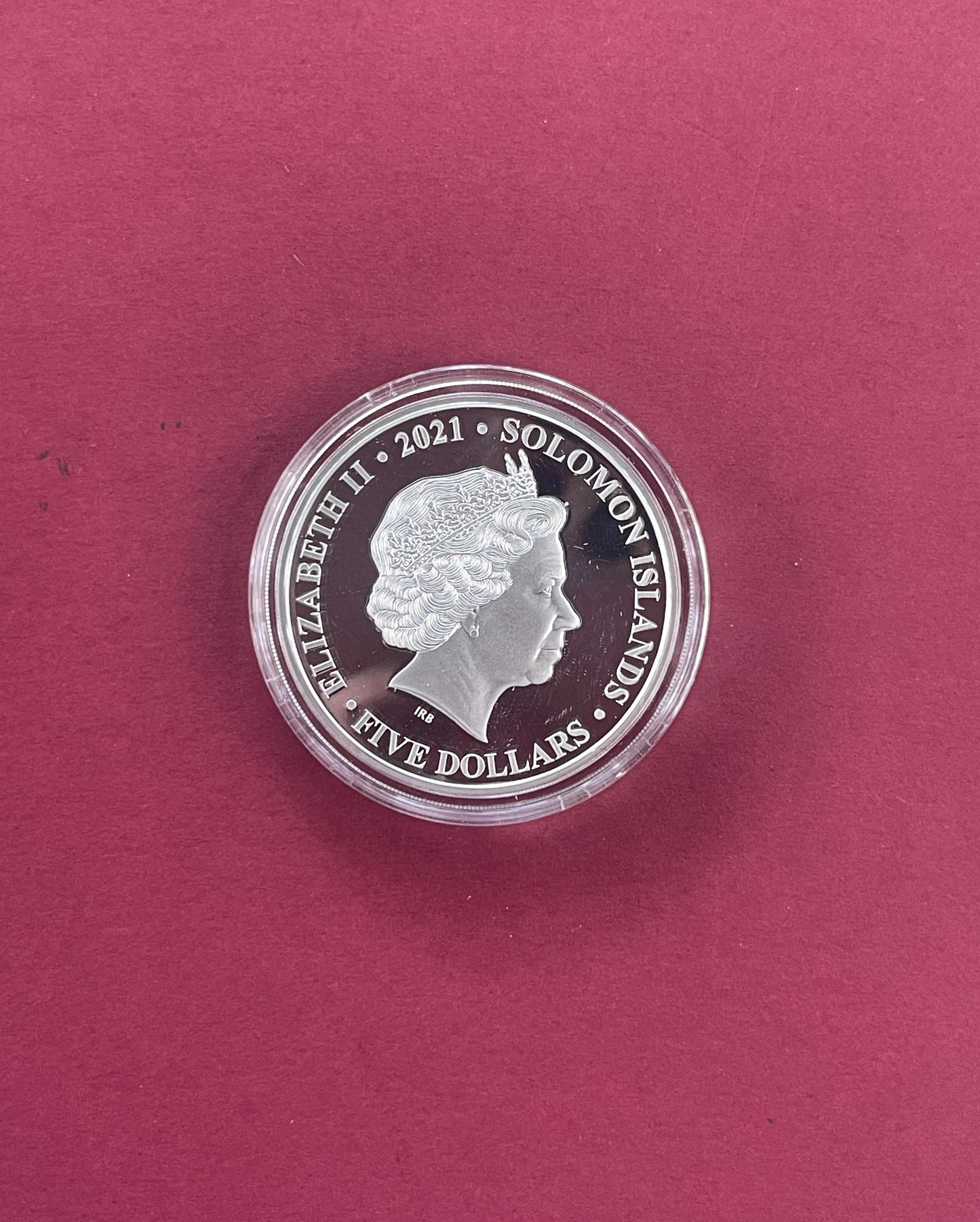 Elizabeth II,
Silver One Dollar, Five Dollar,
3 Coin Proof Set,
Platinum Jubilee Fine Silver Proof Set,
Solomon Islands,
With COA
2021 (B)