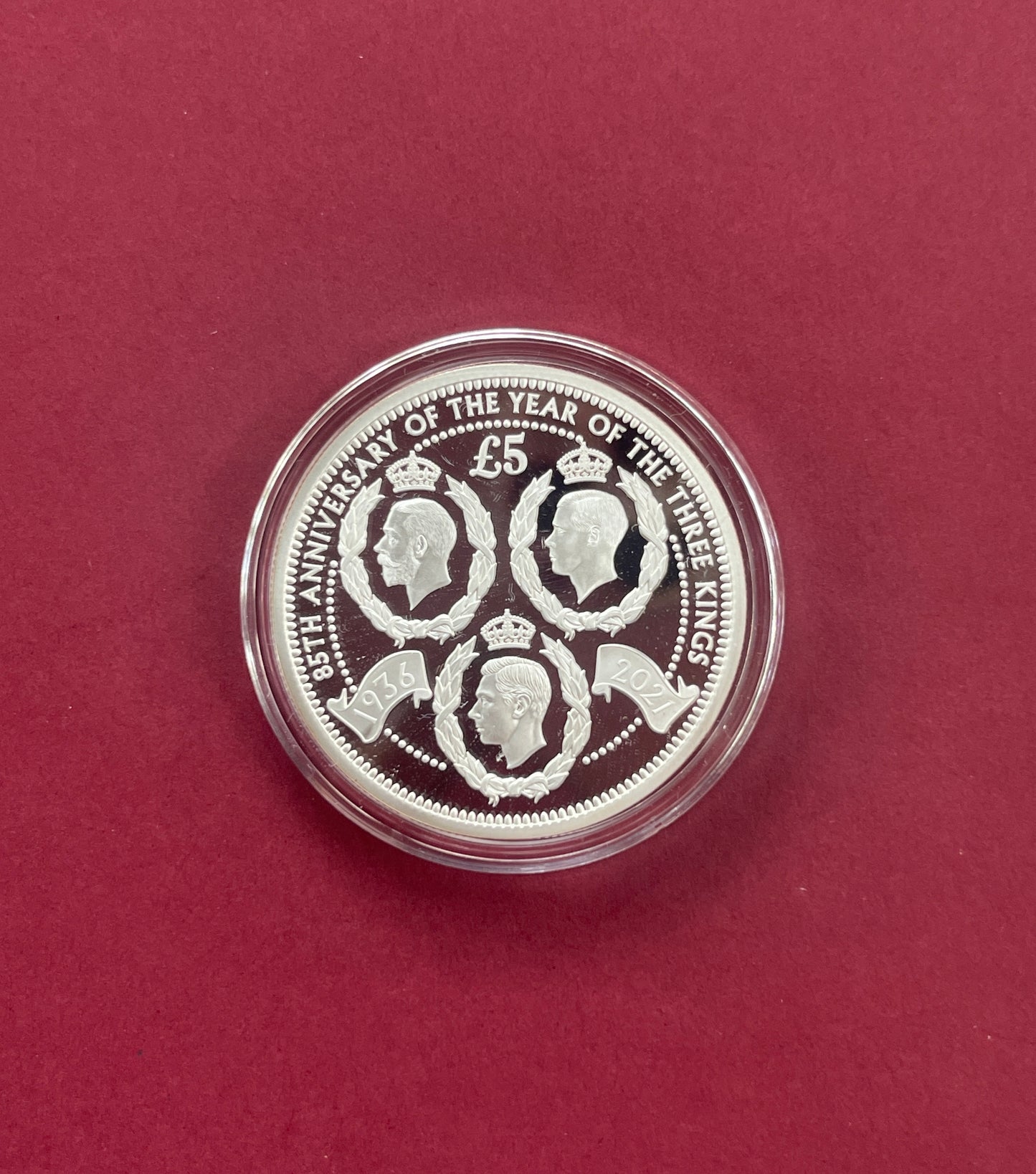 Elizabeth II,
Five Pound,
Silver £5 Proof Set,
85th Anniversary of the Year of the Three Kings,
Tristan Da Chuna,
With COA
2021 (B)