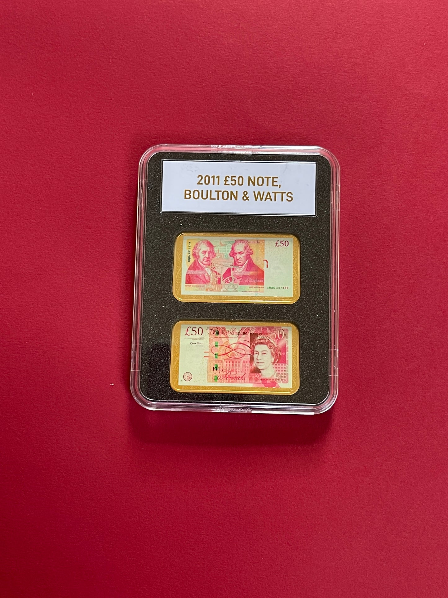 Elizabeth II,
£50 Banknote Ingot Pair Proof,
2011 and 2021, Gold Plated,
4 Ingot Set,
2021 (B)