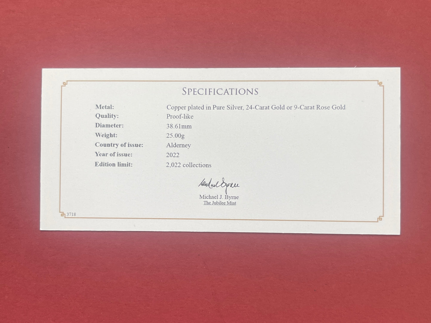 Elizabeth II,
Five Pound Coin Set,
£5, Silver Gold Rose Gold Plated 3 Coin Set,
Platinum Jubilee of Queen Elizabeth II,
Alderney,
With COA
2022 (B)