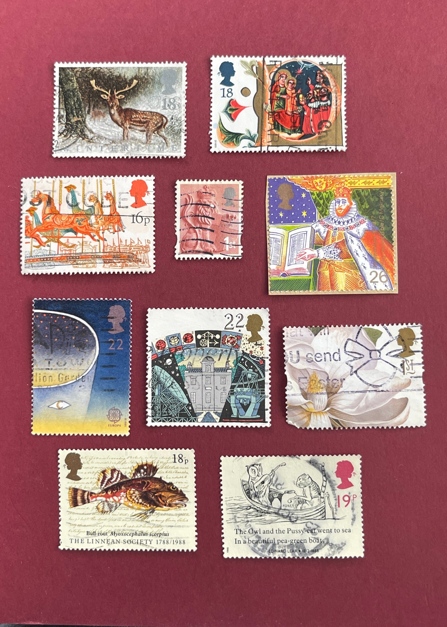 British Stamps, 10 Mixed British Stamps, All years 10