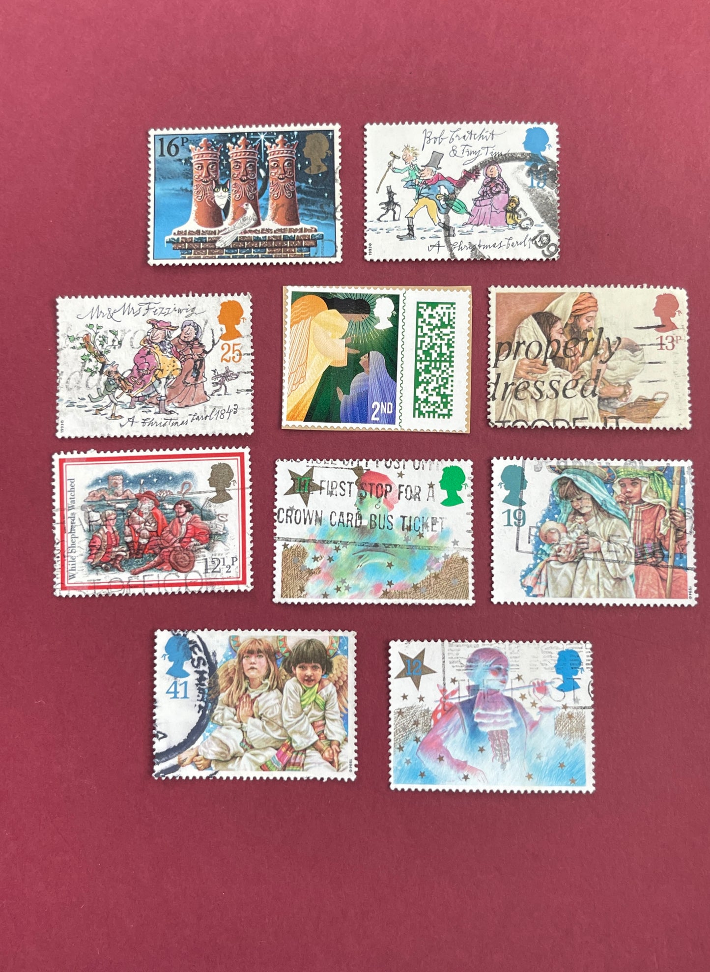 British Stamps,
10 Mixed British Stamps,
All years 11