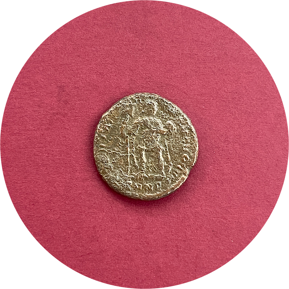 Theodosius I,
Theodasian Dynasty,
Roman Bronze,
Cententionalis,
Constantinople Mint CONS,
ca. 379-395AD
(N)