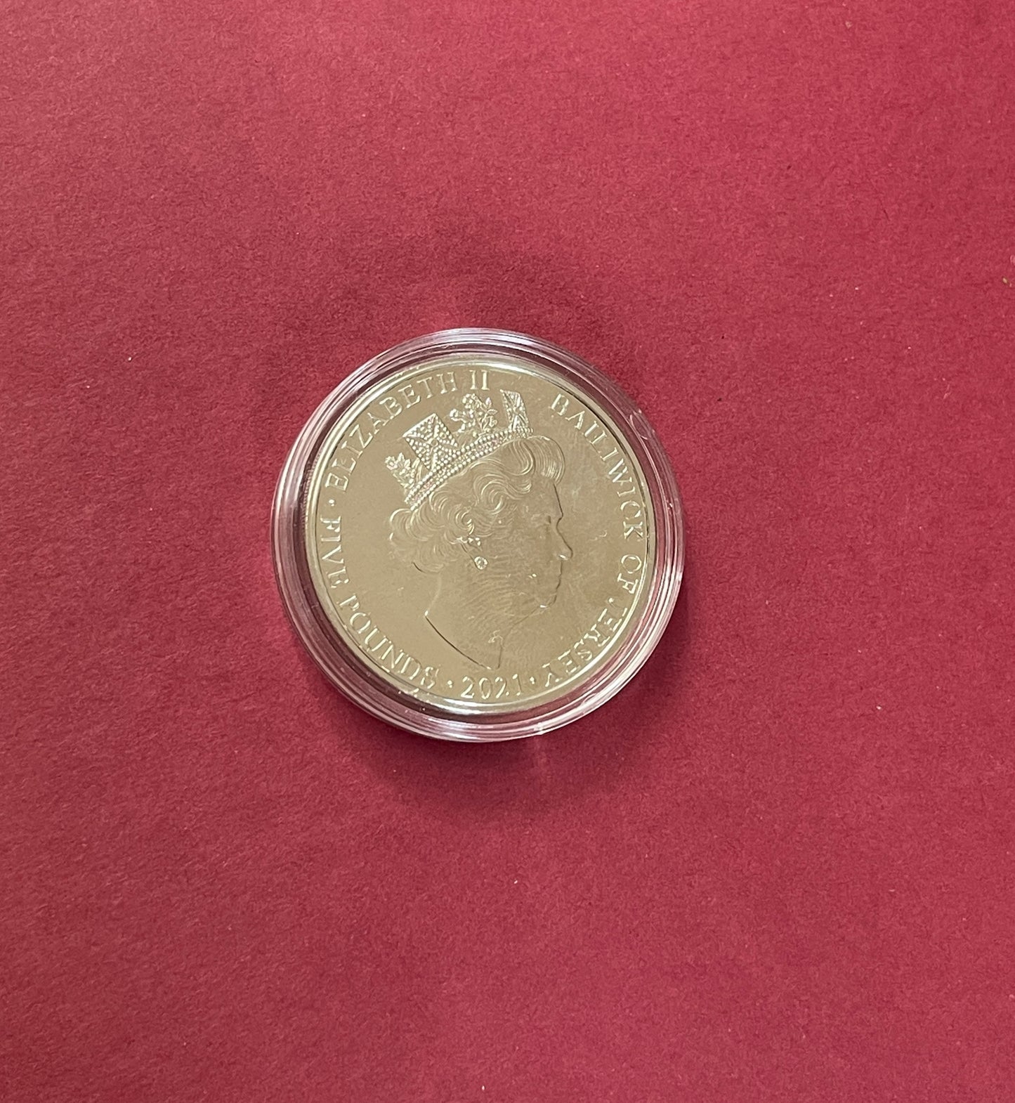Elizabeth II, Five Pound, £5, 95th Birthday Commemorative Coin, Bailiwick of Jersey, 2021 (B)