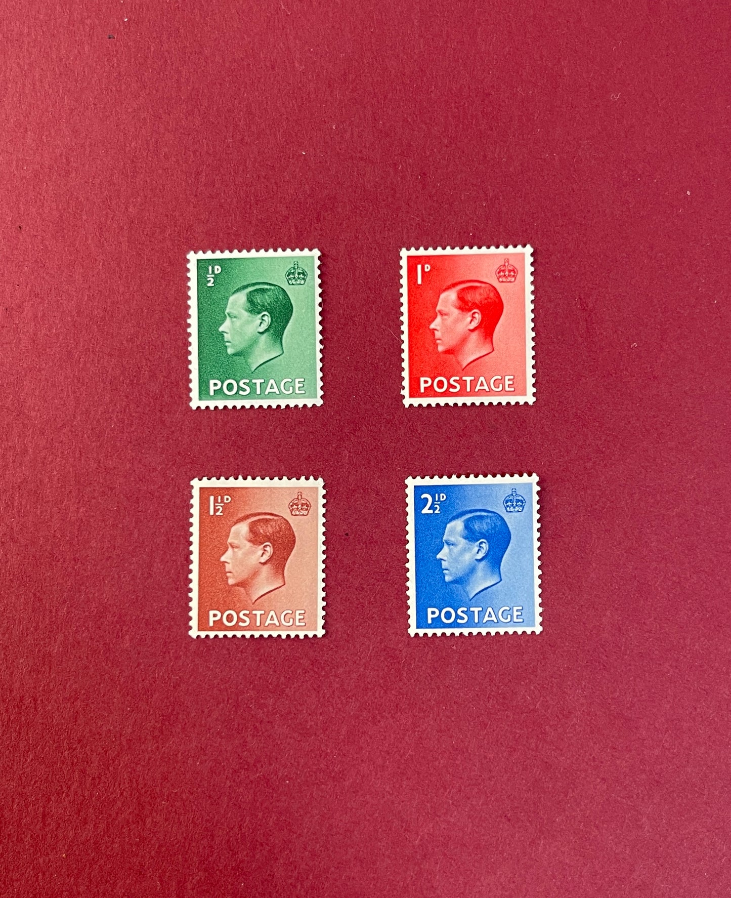 Edward VIII, Definitive Stamps, Set of 4, Great Britain, 1936