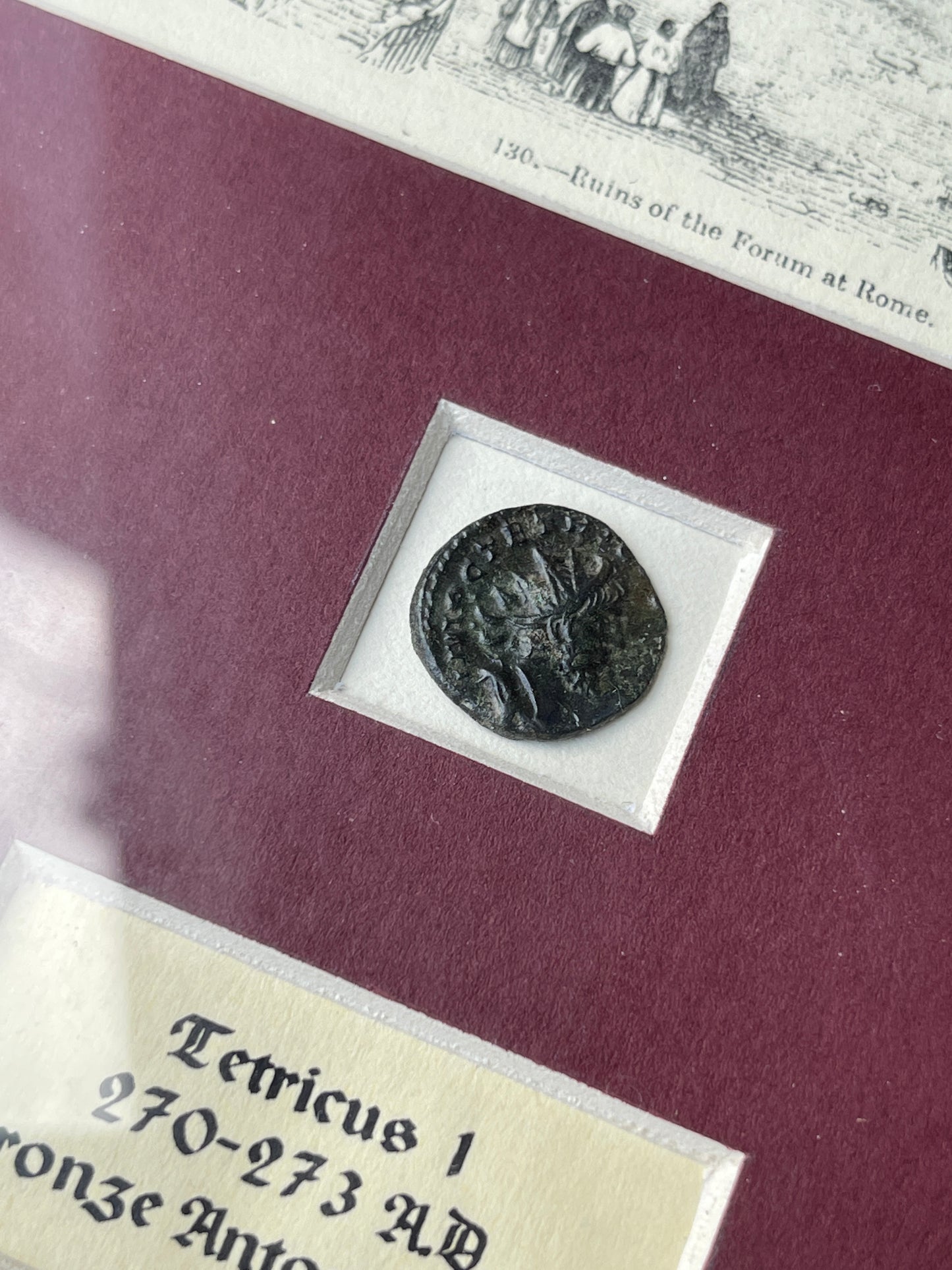 Tetricus I, Roman Bronze, Antoninianus, Framed, 271-274AD (N)