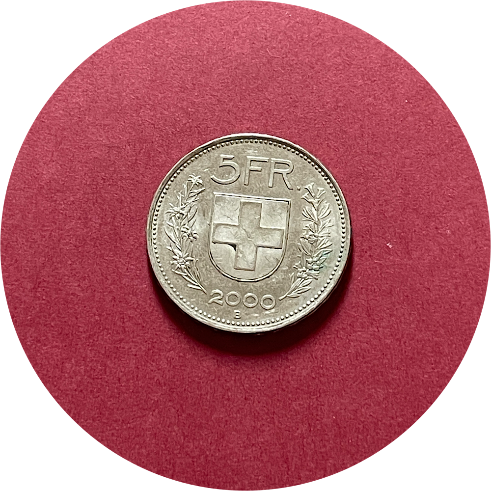 Switzerland, Five Franc, 5 Fr, 2000 (N)