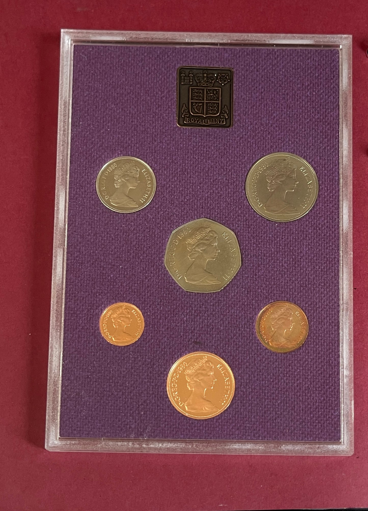 Elizabeth II, Great Britain and Northern Ireland Coinage Set Cased, Uncirculated, Set of 6 Coins, United Kingdom, 1980 (B)