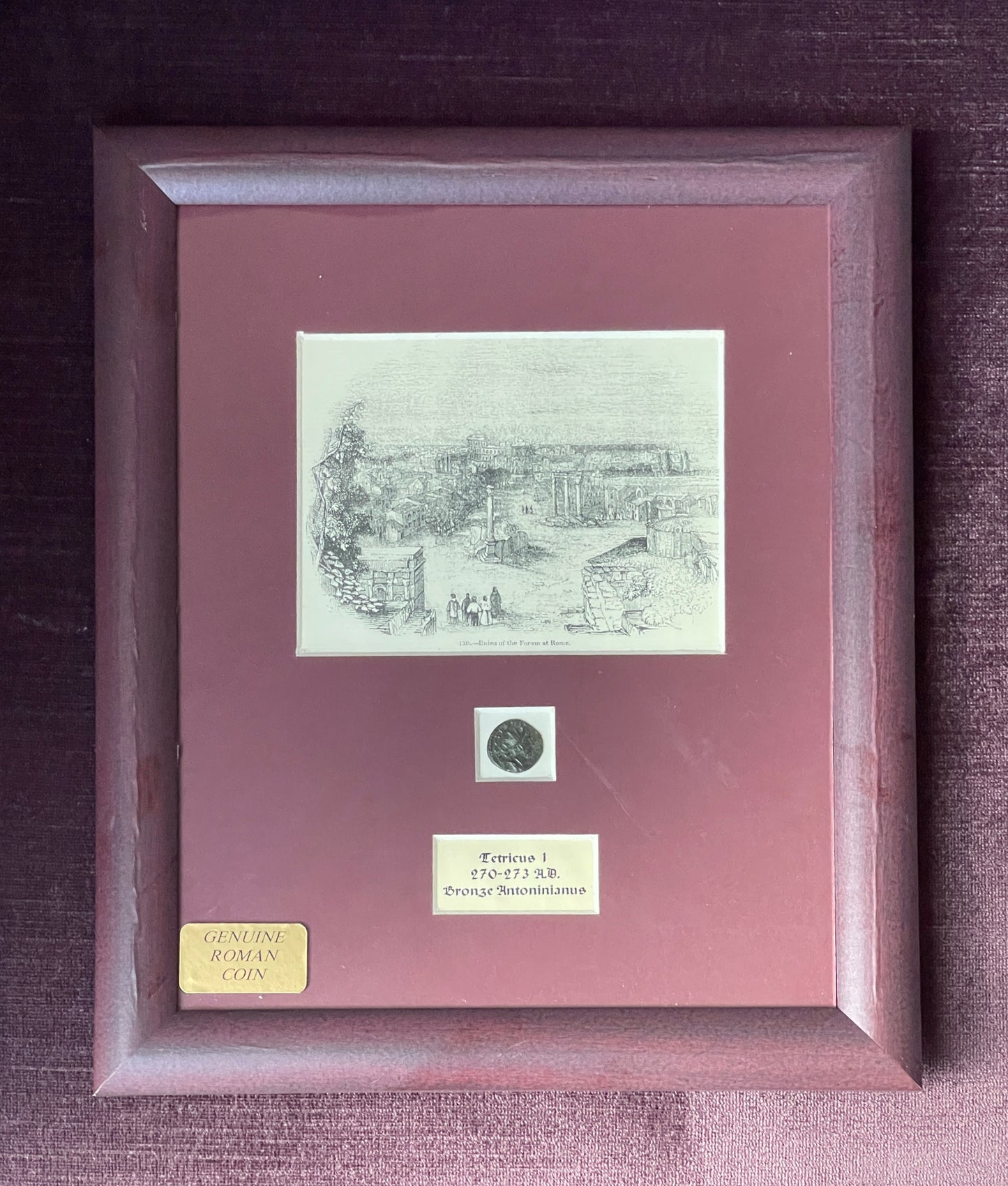 Tetricus I, Roman Bronze, Antoninianus, Framed, 271-274AD (N)