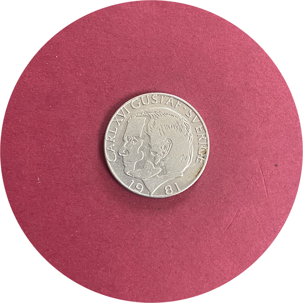 Carl XVI Gustaf, One Krona, 1 Kr., Sweden, 1981 (N)
