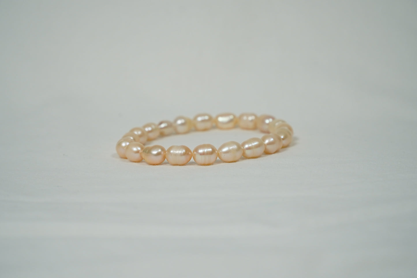 Three Pearl Bracelets - Grey Cream Peach Jewellery