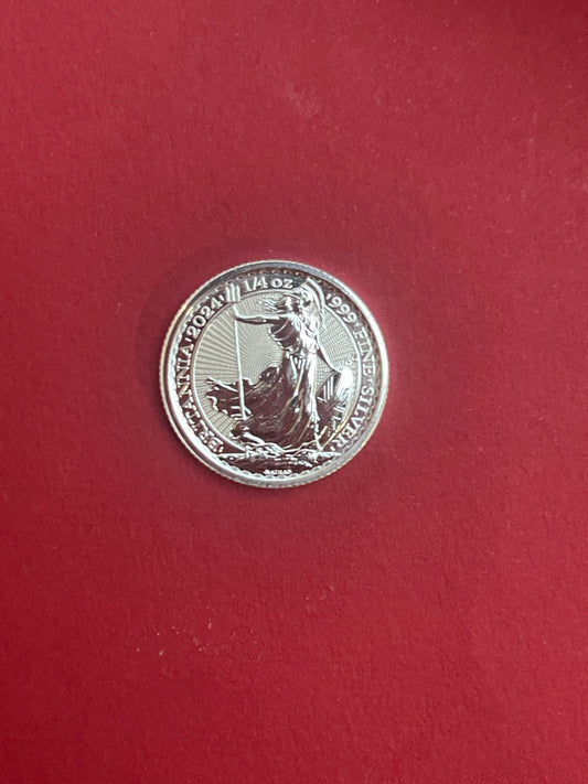 Charles III 
Silver 50 Pence, 
0.25 oz Britannia,
Bullion Coin,
2024