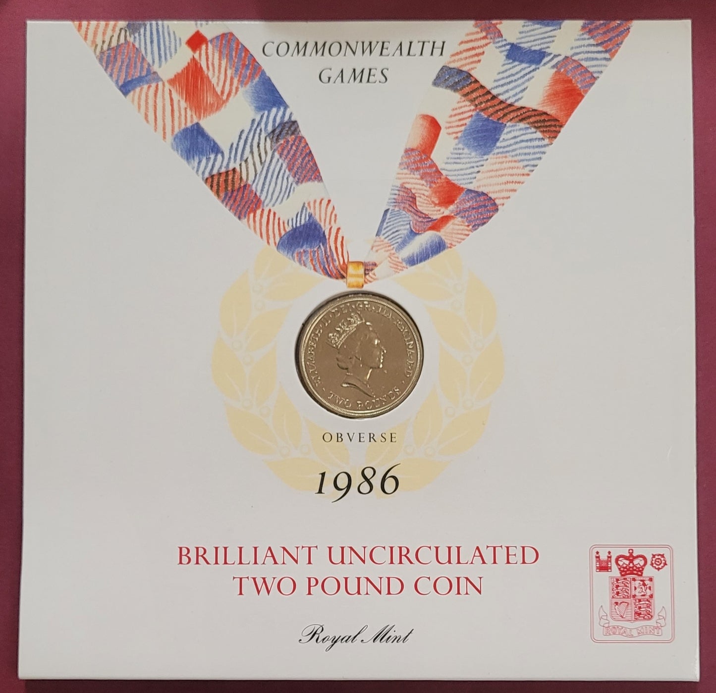 Elizabeth II, Two Pound, Commemorative Single Coin Set, Commonwealth Games, 1986 (B)