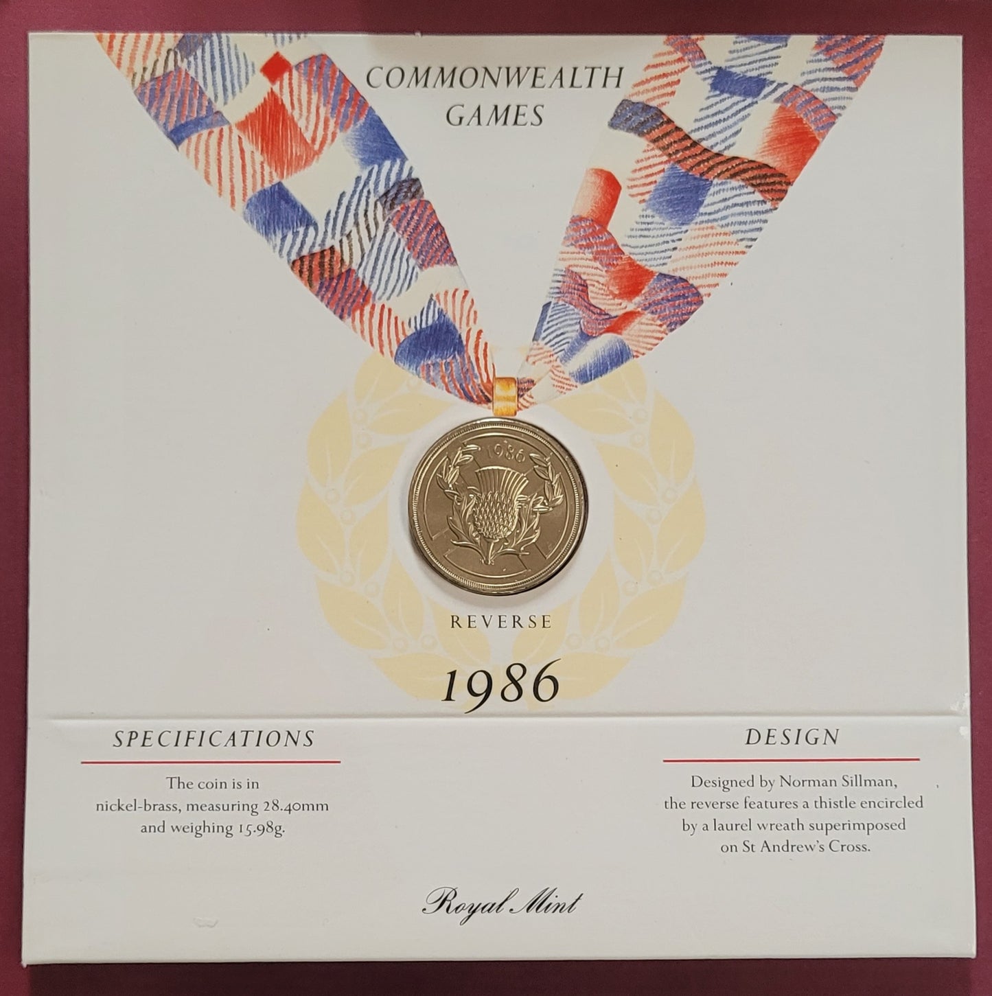 Elizabeth II, Two Pound, Commemorative Single Coin Set, Commonwealth Games, 1986 (B)