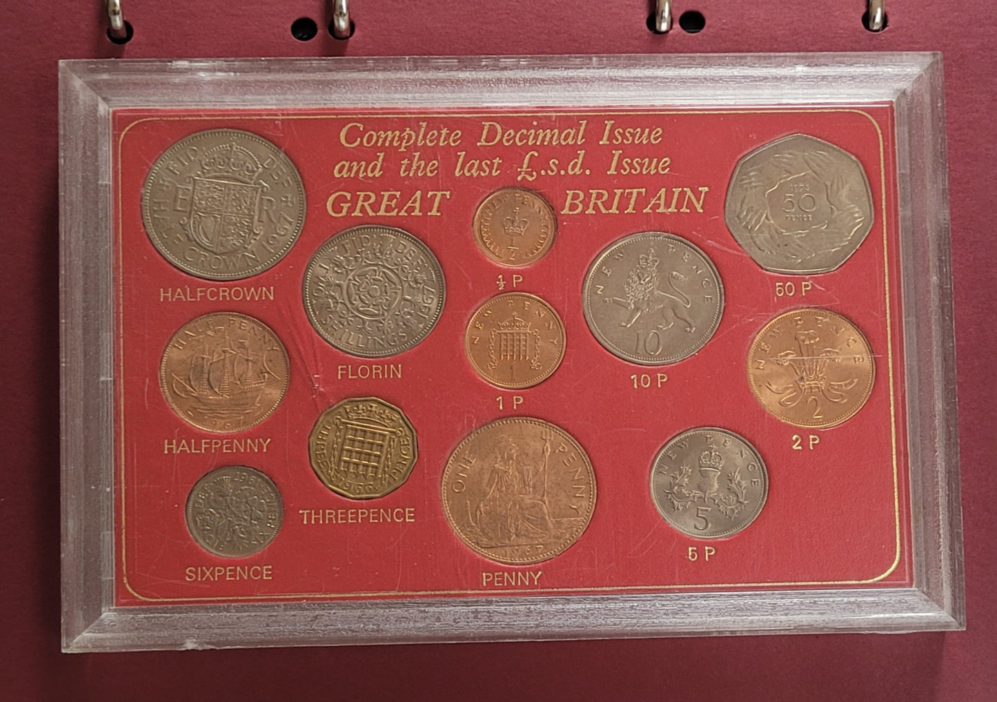 Elizabeth II, Complete Decimal Issue and last £.S.D Issue,12 Coin Set, 1967-1971
(B)