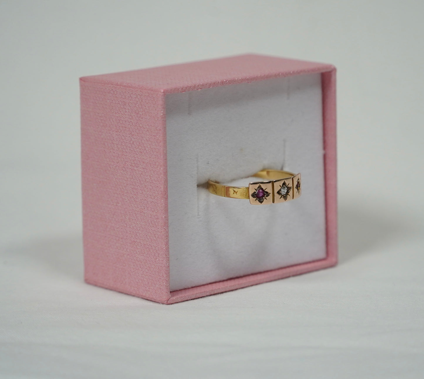 Victorian 18CT Gold Ruby and Diamond Ring, Hallmarked London 1873 - P 1/2 Jewellery