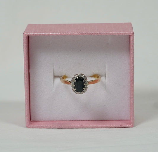 22CT Gold, Diamond and Sapphire Ring Size O Jewellery