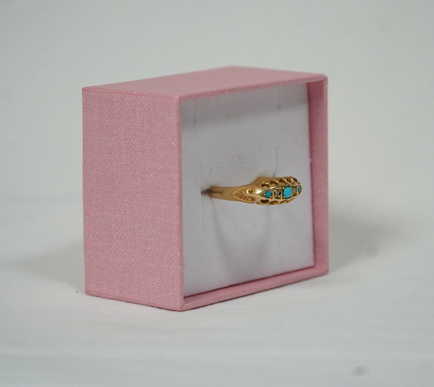 Edwardian 18CT Gold Ring, Turquoise and Diamond. Hallmarked for Chester 1904 Jewellery