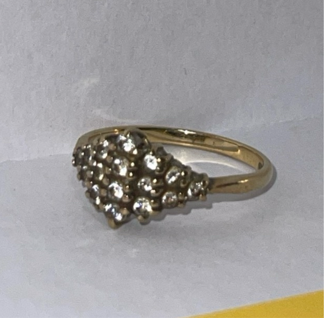 9CT Gold Ring, CZ Cluster, size M-N Jewellery