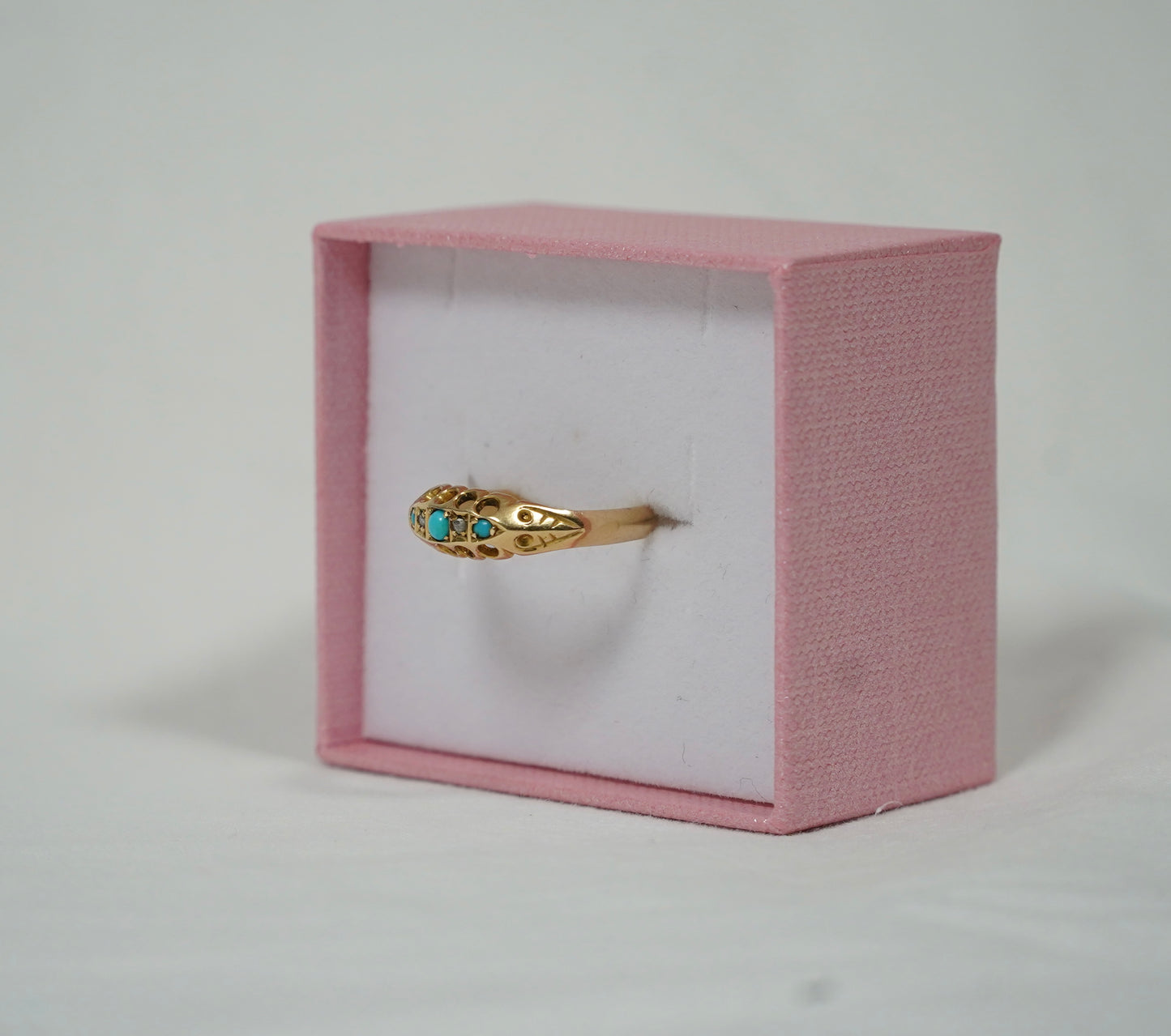 Edwardian 18CT Gold Ring, Turquoise and Diamond. Hallmarked for Chester 1904 Jewellery