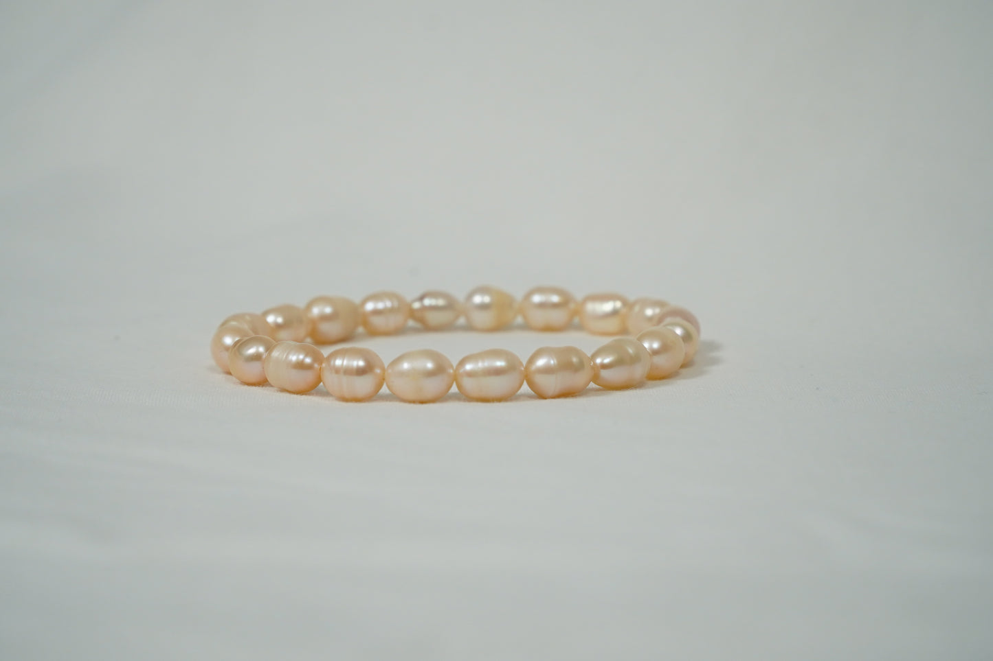 Three Pearl Bracelets - Grey Cream Peach Jewellery