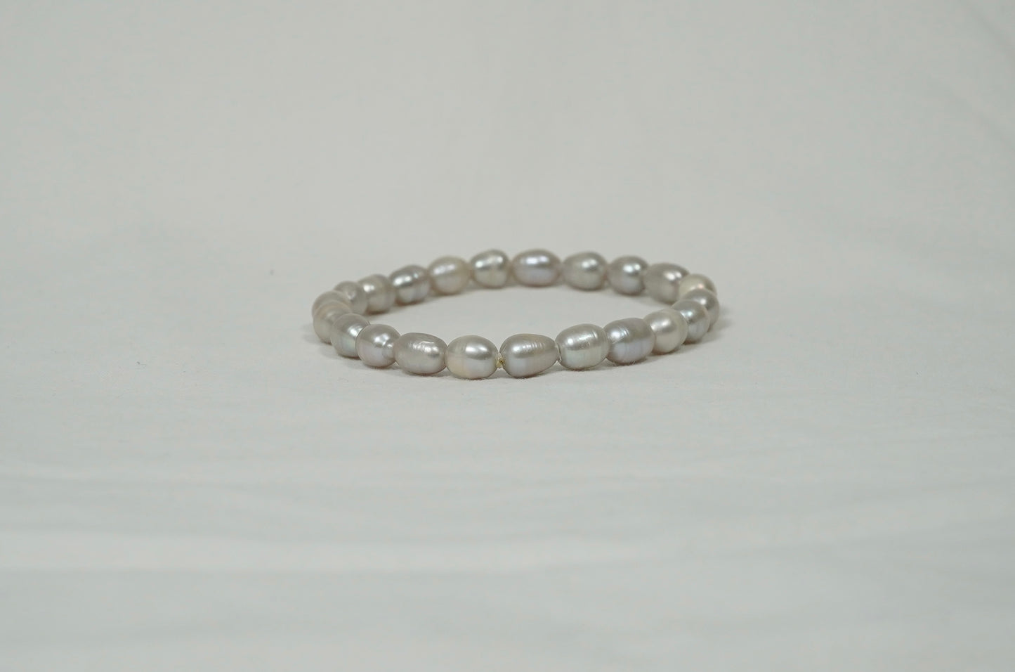 Three Pearl Bracelets - Grey Cream Peach Jewellery