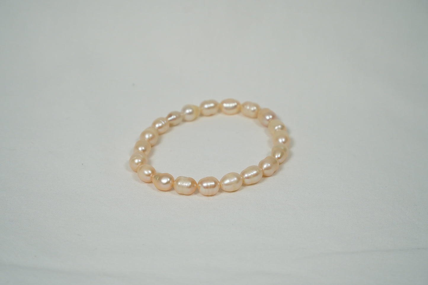 Three Pearl Bracelets - Grey Cream Peach Jewellery