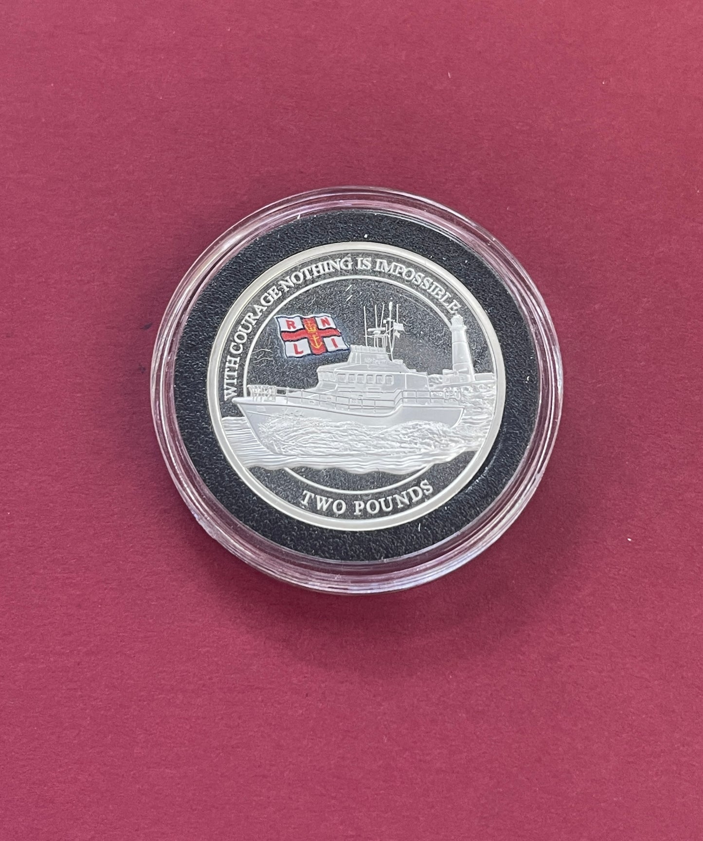 Elizabeth II,

Silver One, Two and Five Pound Proof Set,

Silver £1, £2, £5, 3 Coin Proof Set,

Royal National Lifeboat Institution,

Alderney,

With COA

2021 (B)