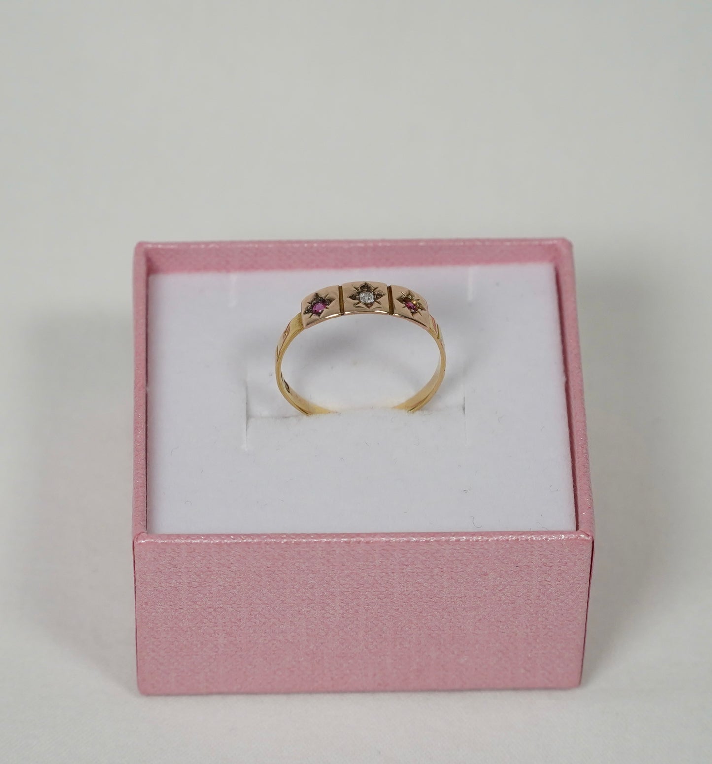 Victorian 18CT Gold Ruby and Diamond Ring, Hallmarked London 1873 - P 1/2 Jewellery