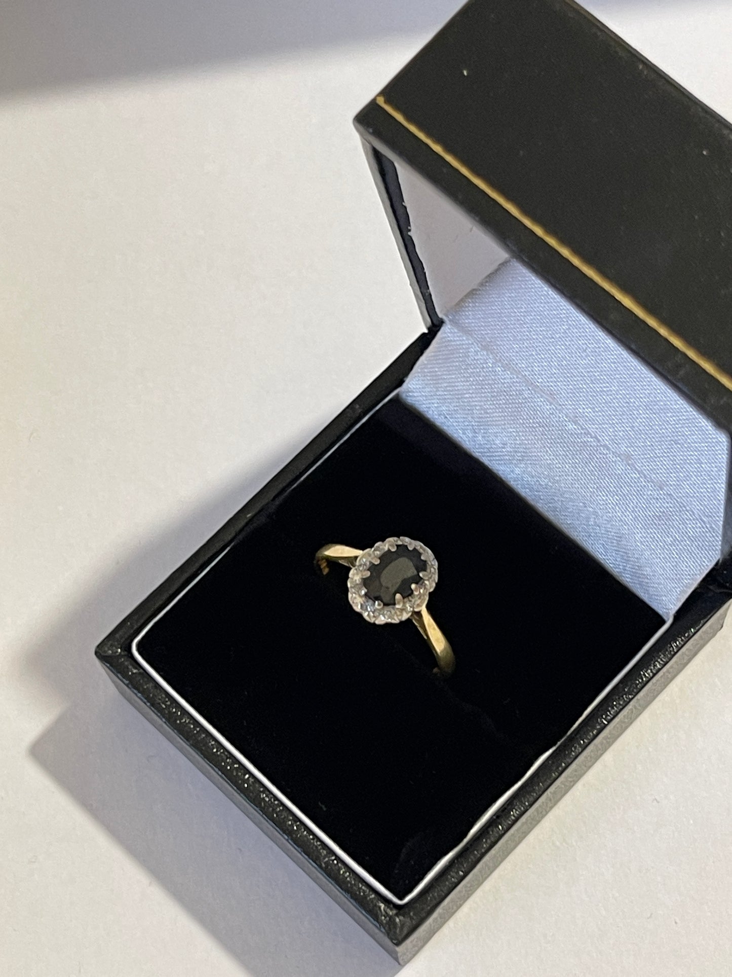 22CT Gold, Diamond and Sapphire Ring Size O Jewellery