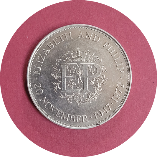 Elizabeth II,
Commemorative Crown,
Elizabeth and Philip EP anniversary,
1972 (B)