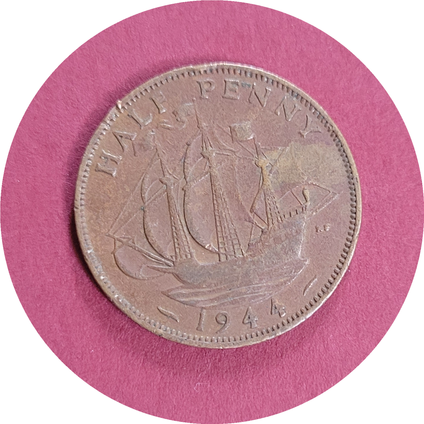 George VI,
Half Penny,
1944 (B)