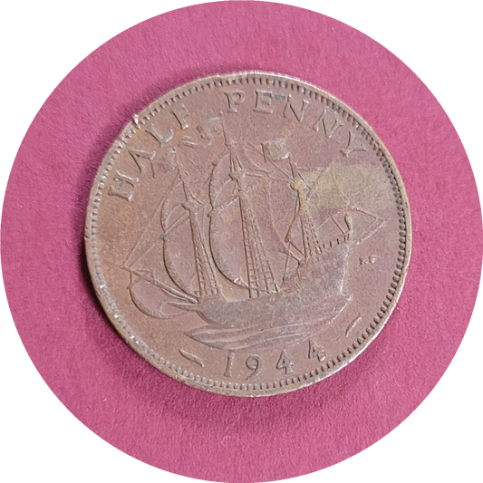 George VI,
Half Penny,
1944 (B)