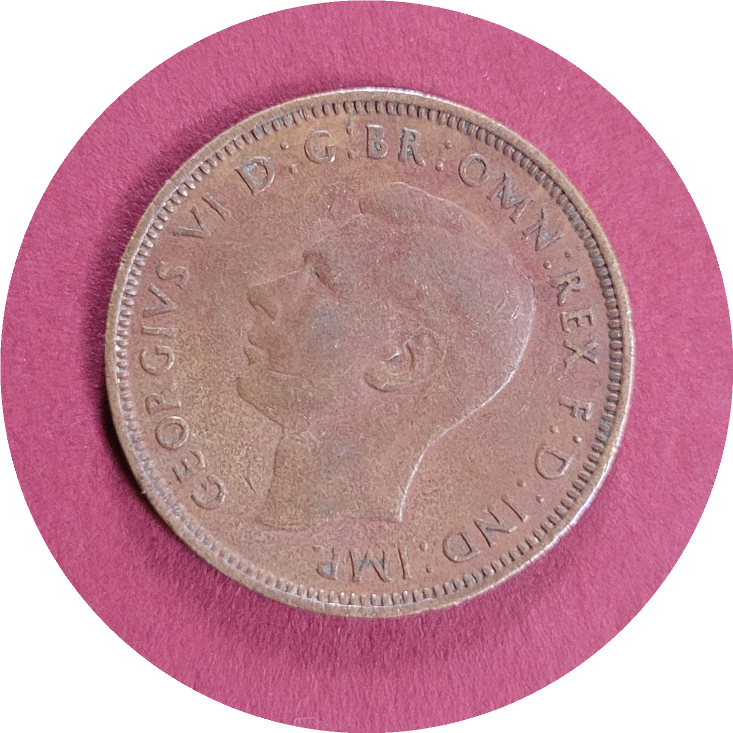 George VI,
Half Penny,
1944 (B)