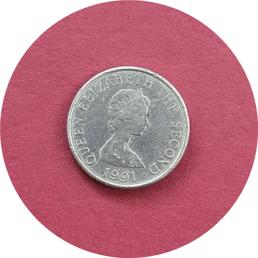 Elizabeth II,
Five Pence,
Bailiwick of Jersey,
1991(B)
