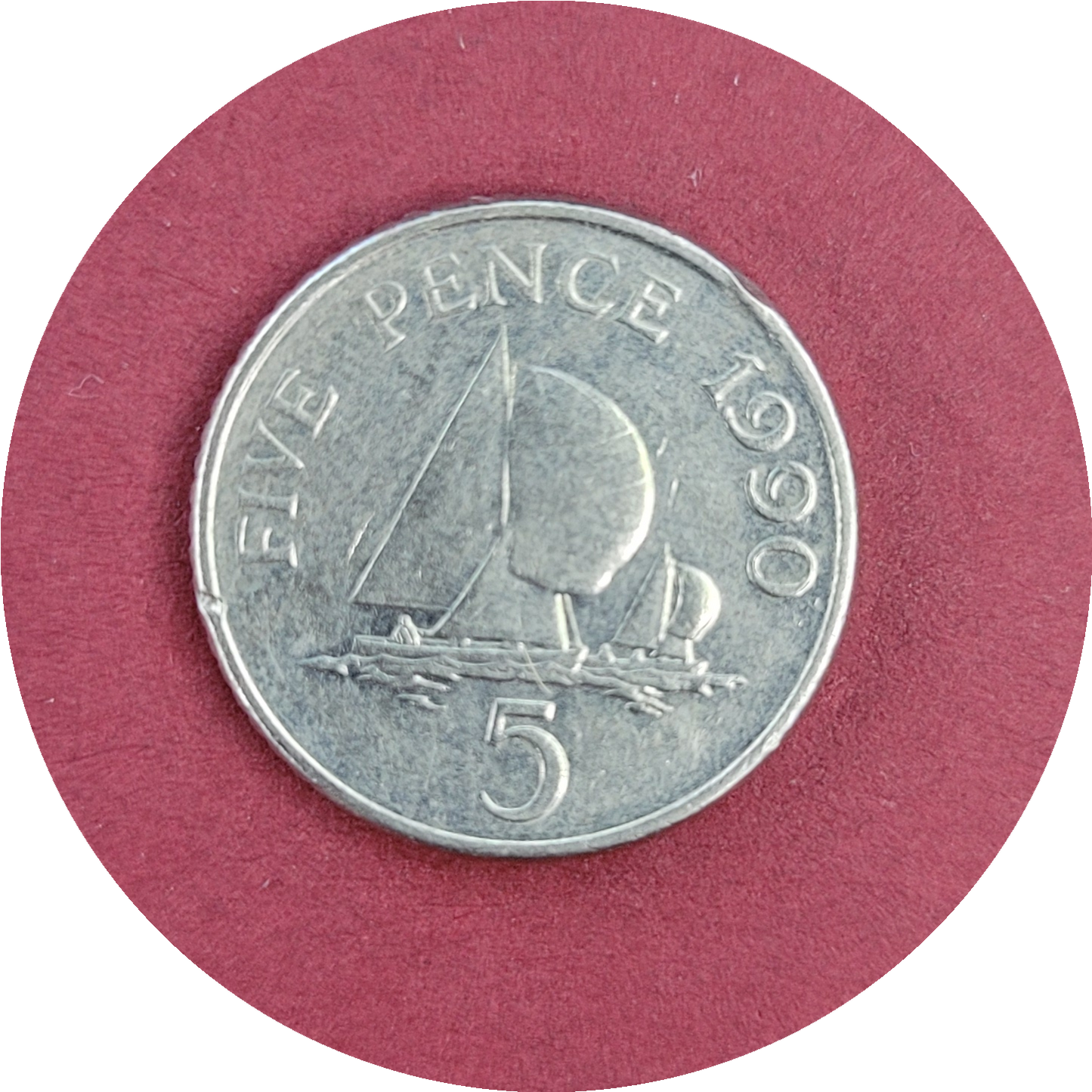 Elizabeth II,
Five Pence,
Bailiwick of Guernsey,
1990 (B)