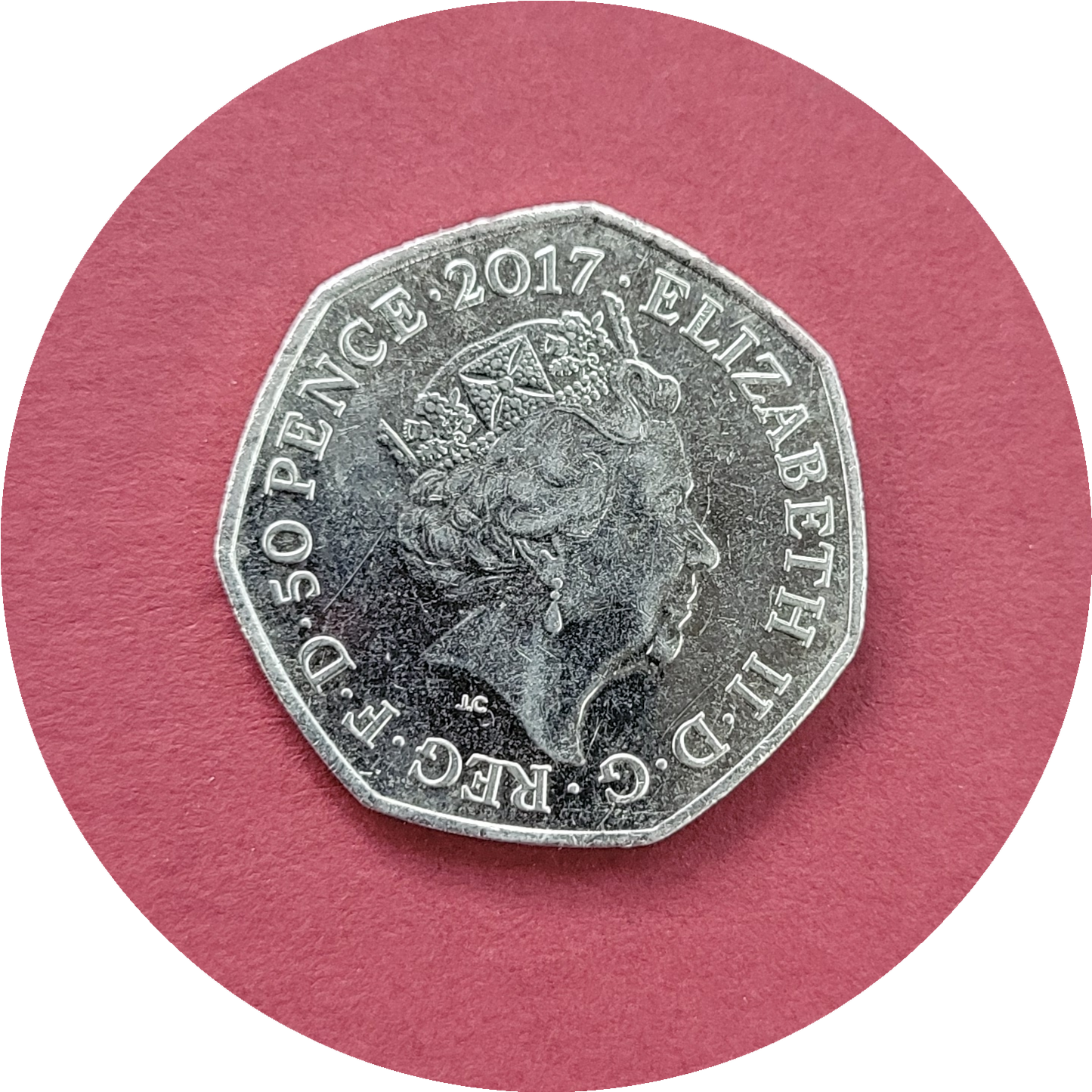 Elizabeth II,
Fifty Pence,
Tom Kitten,
2017 (B)