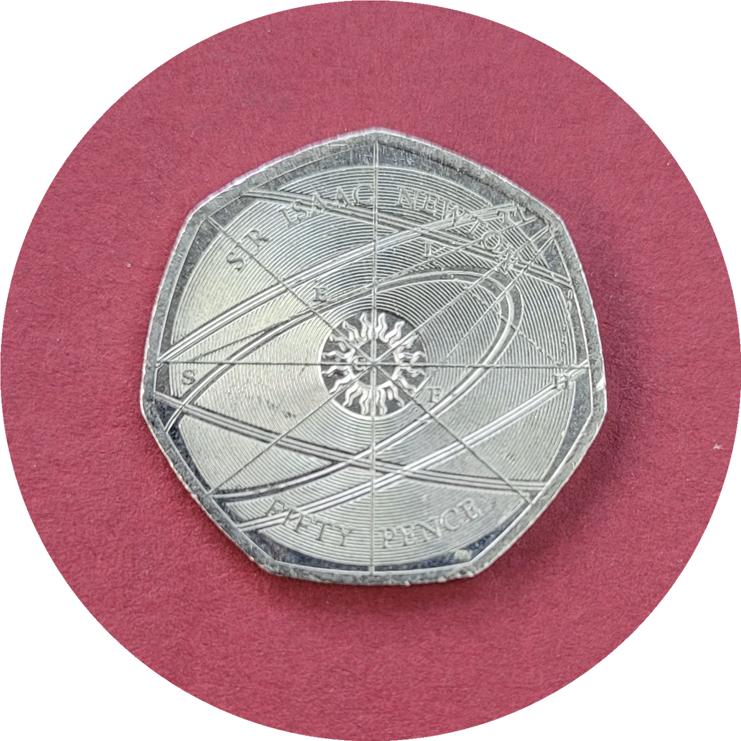 Elizabeth II,
Fifty Pence,
Isaac Newton,
2017 (B)