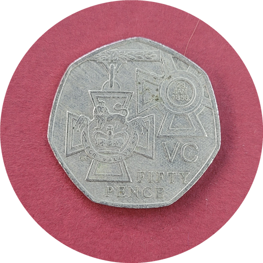 Elizabeth II,
Fifty Pence,
Queen V. Cross Medal,
2006 (B)