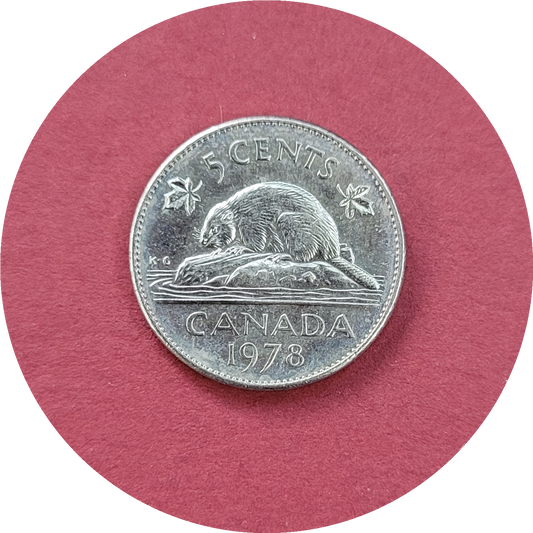Elizabeth II,
Five Cents,
Canada,
1978 (N)