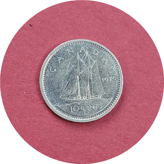 Elizabeth II,
Ten Cents,
Canada,
1976 (N)