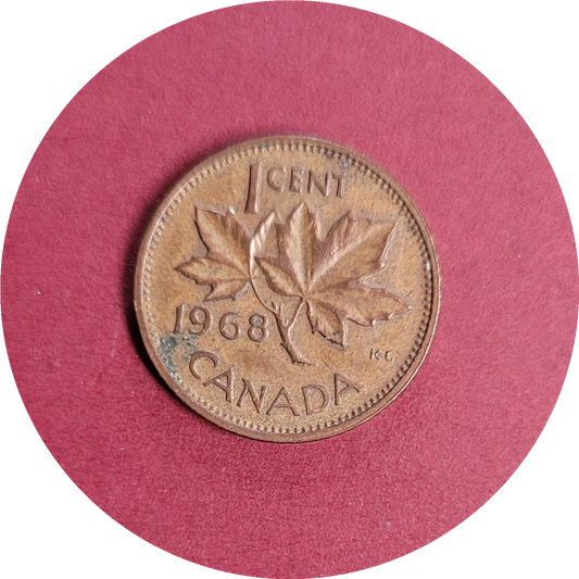 Elizabeth II,
One Cent,
Canada,
1968 (N)