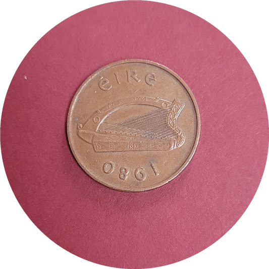 Elizabeth II,
Two pence,
Republic of Ireland,
1980 (B)