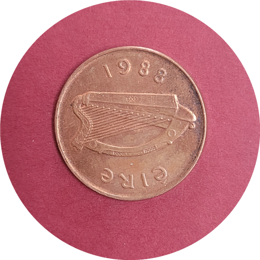 Elizabeth II,
Two pence,
Republic of Ireland,
1988 (B)