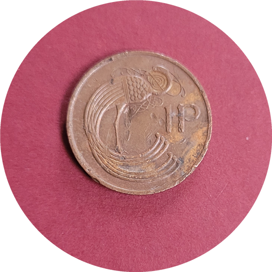 Elizabeth II,
One pence,
Republic of Ireland,
1985 (B)